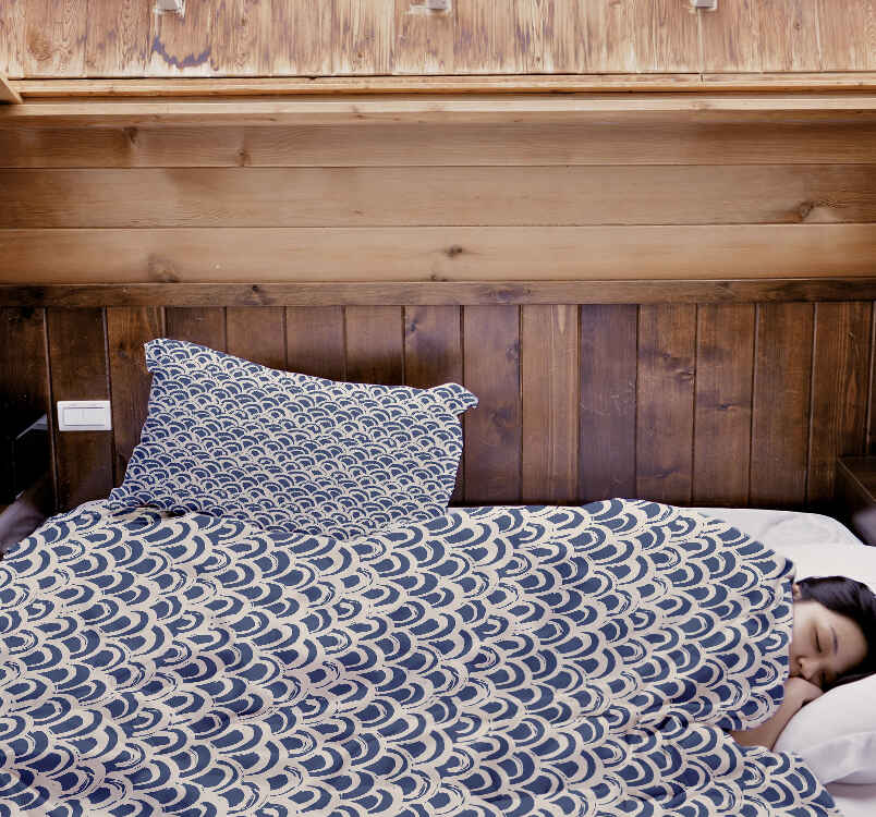 Therapy blankets bedding set blue wave pattern