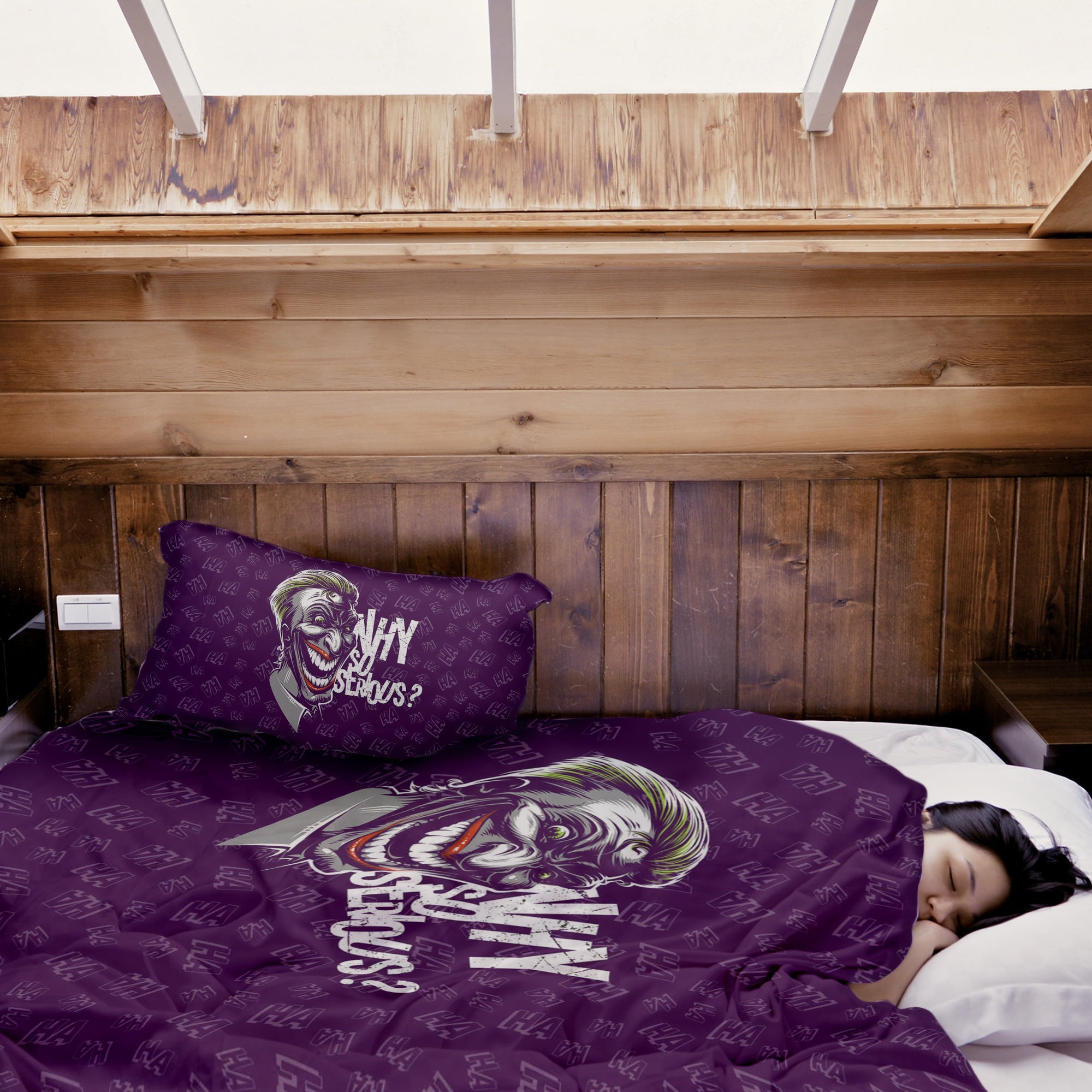 Couverture thérapeutique originale - Housse en coton violet Pourquoi si sérieux ?