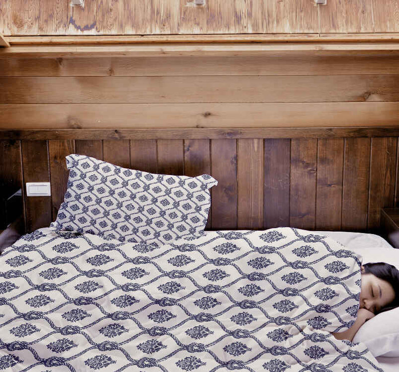Original therapy blanket - cotton cover blue sailor pattern