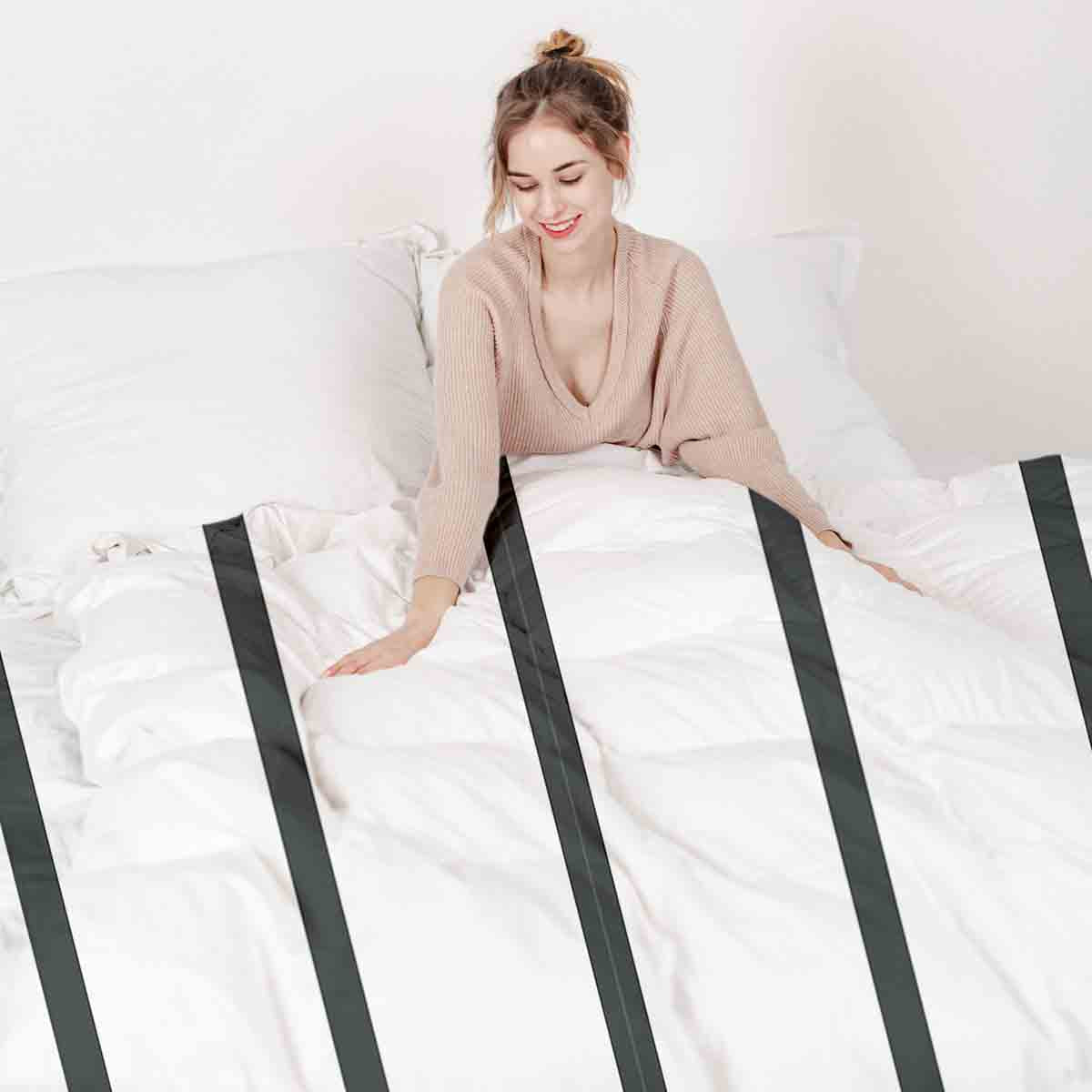 Couette de thérapie Ensemble de literie blanc avec rayures noires