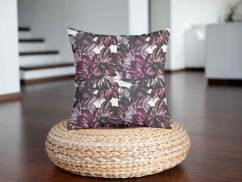 Health pillow with a sea of purple flowers