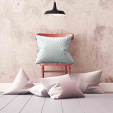 Health pillow white with blue hearts
