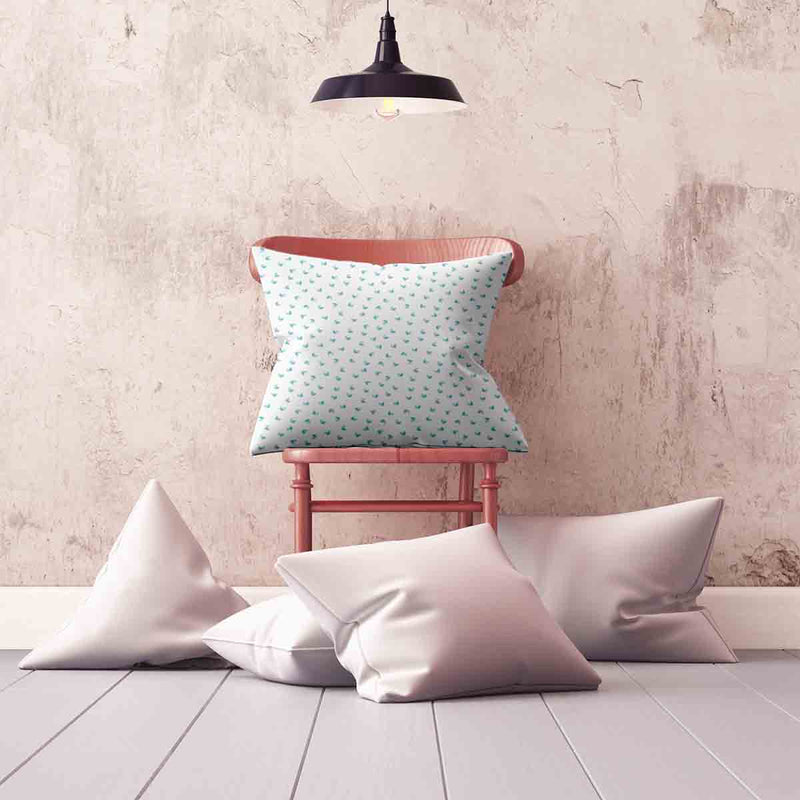 Health pillow white with blue hearts