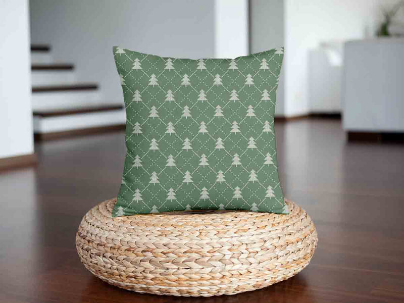 Green health pillow with fir trees