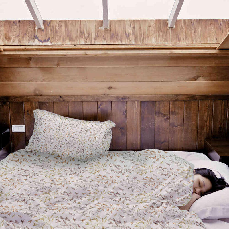 Therapy blanket and bedding set with delicate, colorful branches.