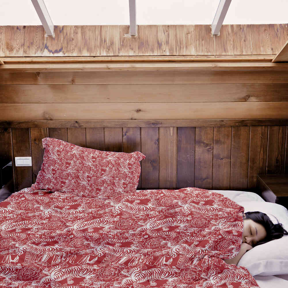 Ensemble de literie avec couverture thérapeutique tigre chinois