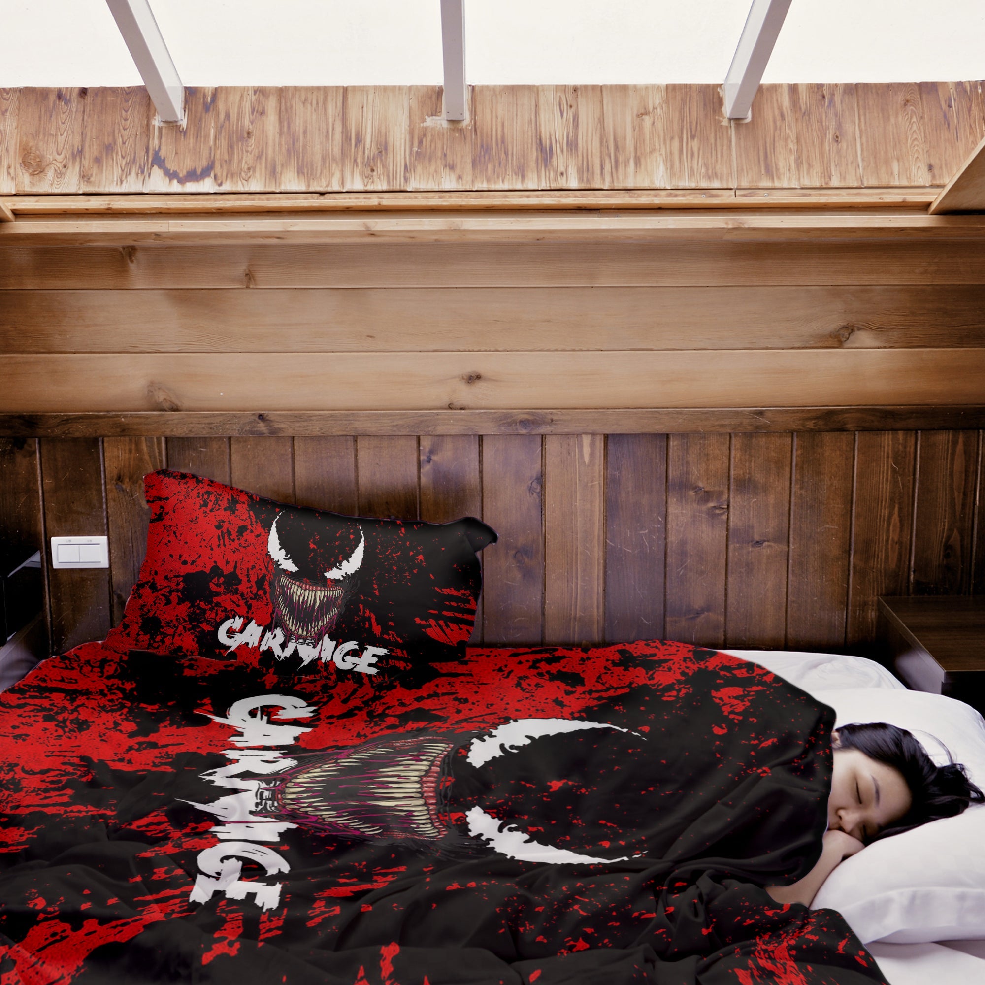 Therapy blankets bedding set black joker face