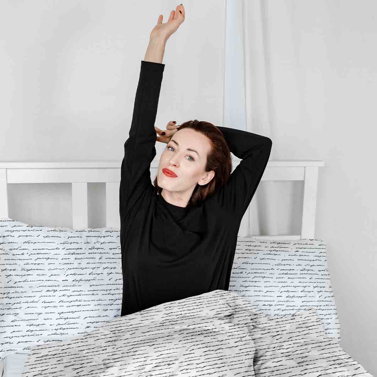 Couette thérapeutique ensemble de literie blanc avec inscription