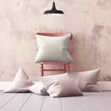 Health pillow, white with yellow stars.
