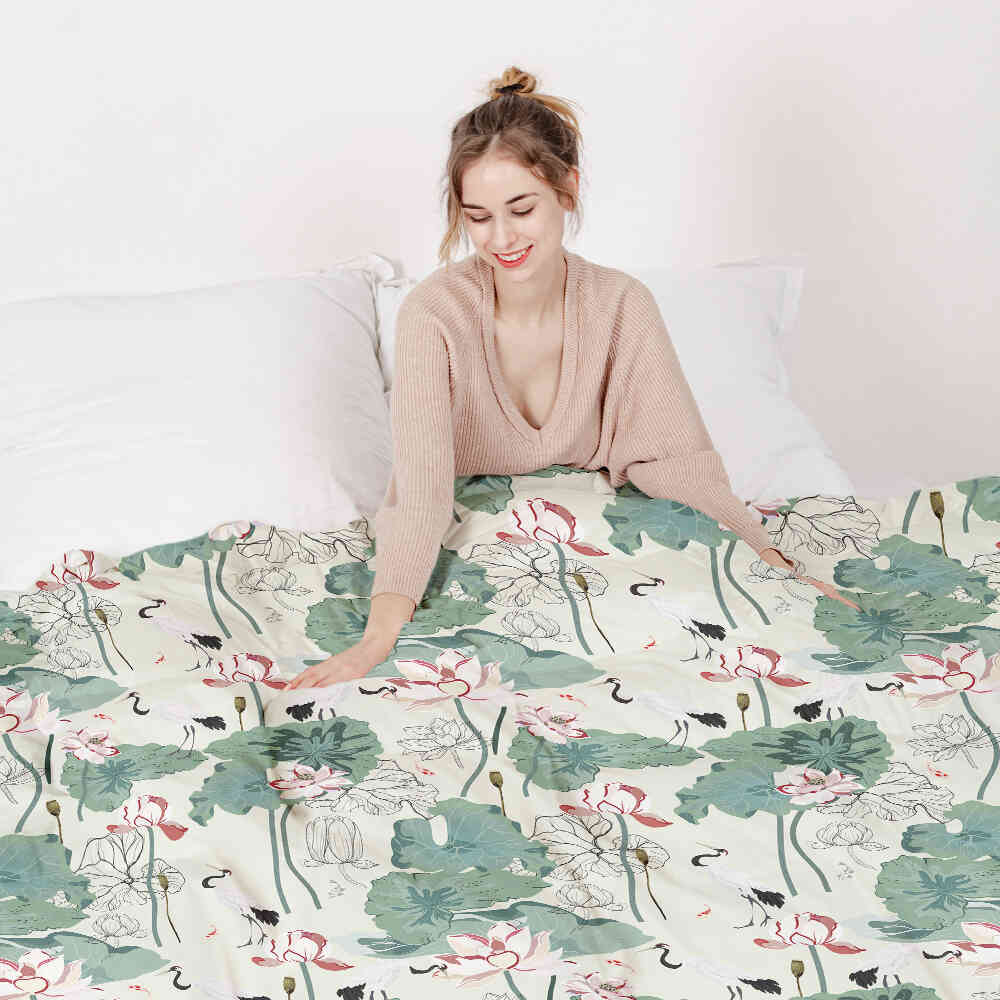 Therapy blankets bedding set water lily