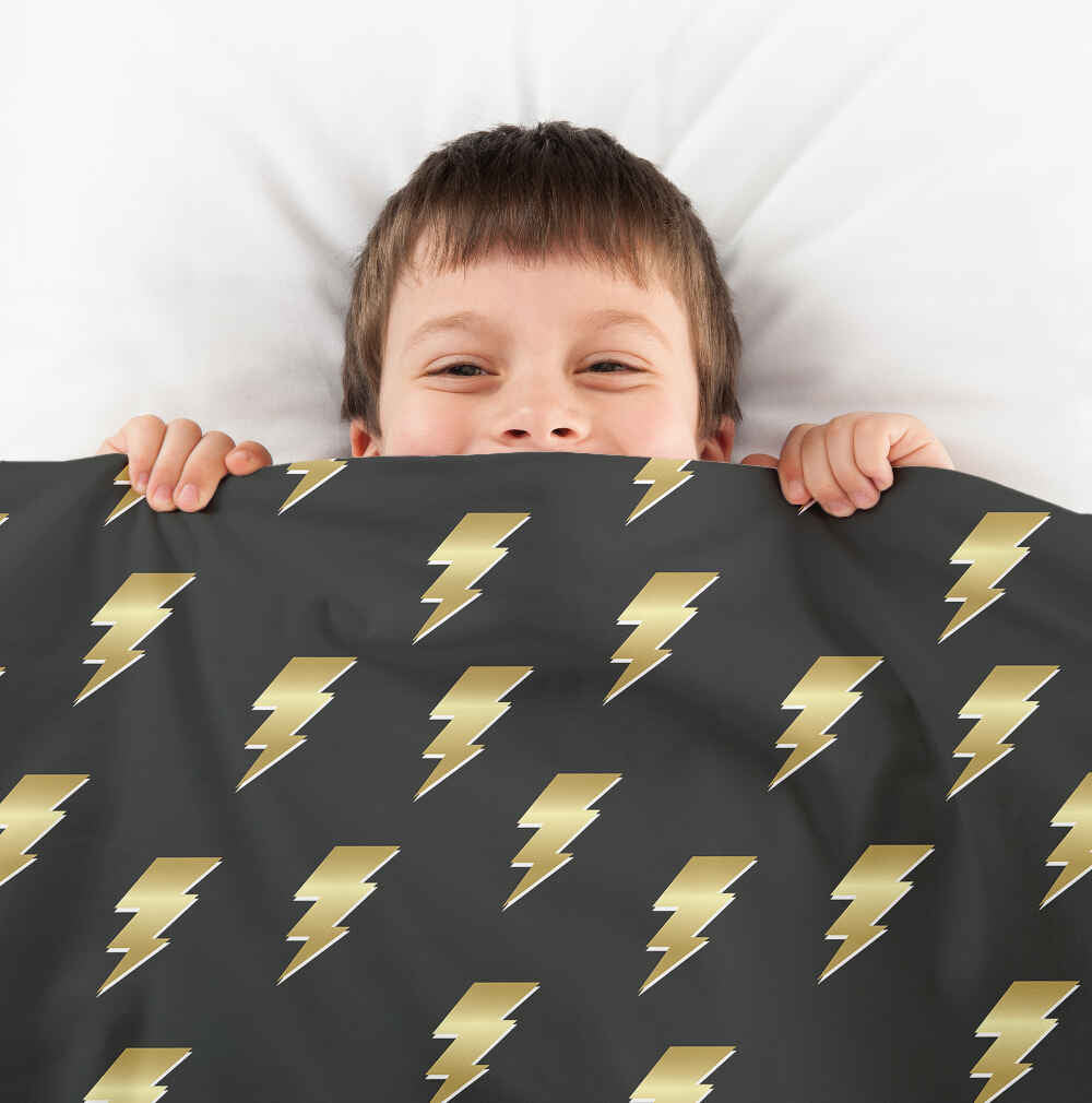Couverture thérapeutique originale - Housse en coton noire avec Harry Blitz