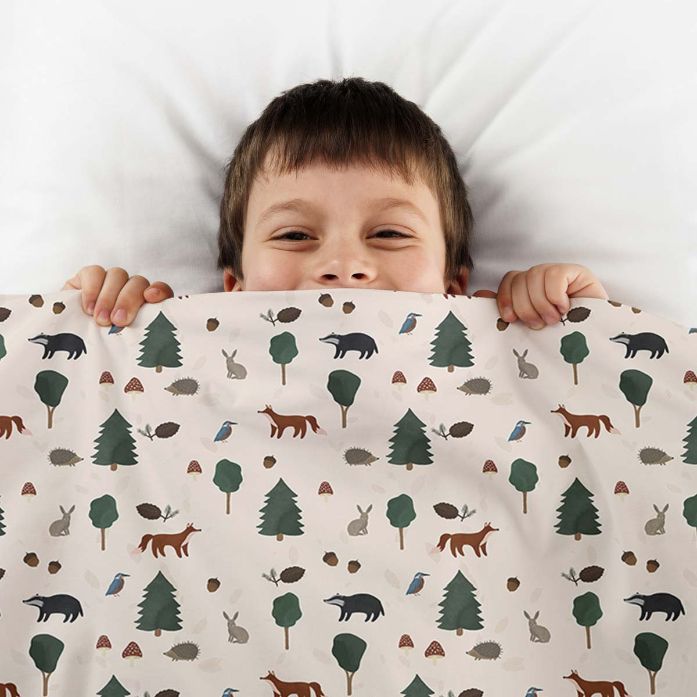 Original therapy blanket - cotton cover forest animals