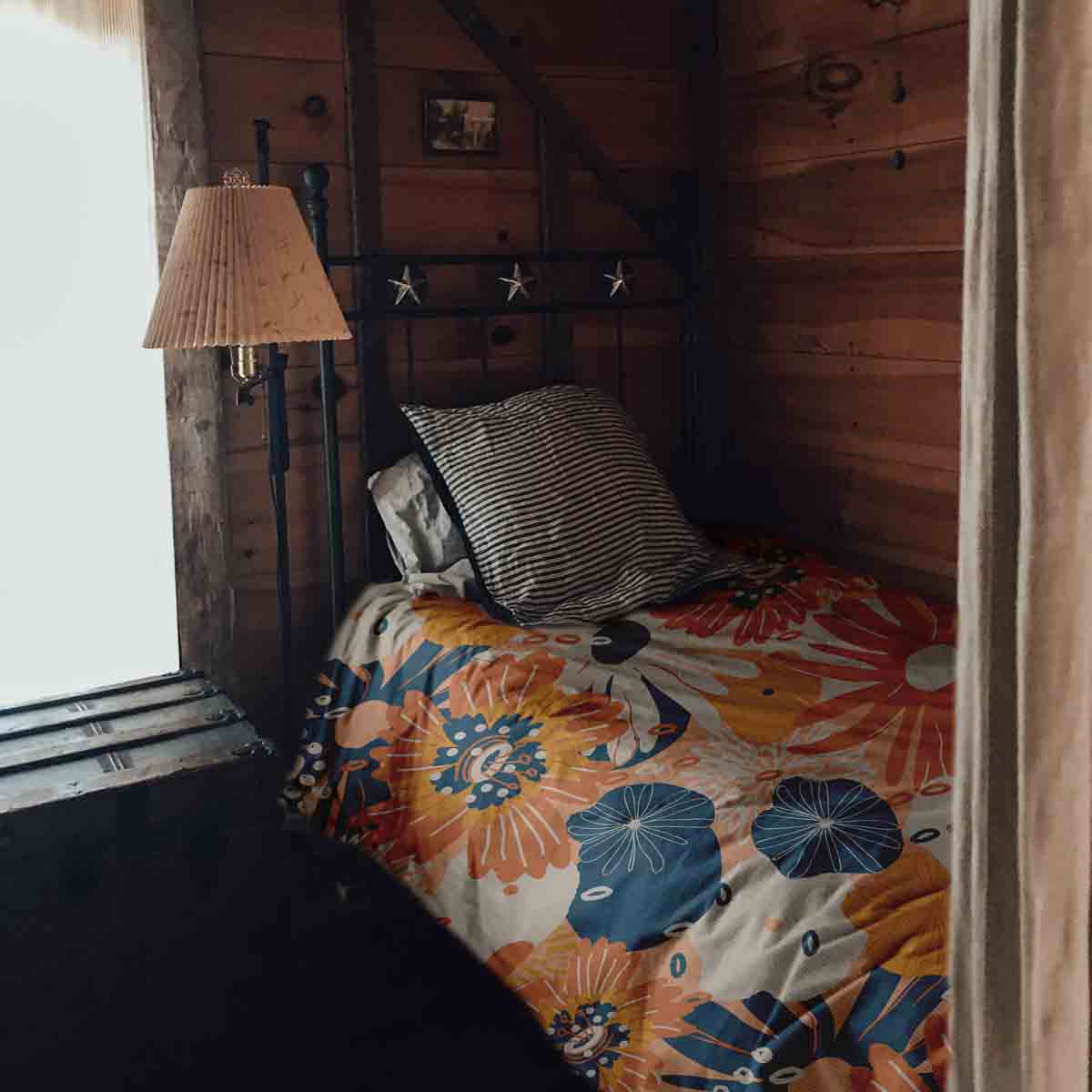 Couverture thérapeutique originale - Housse en coton avec fleurs de gerbera