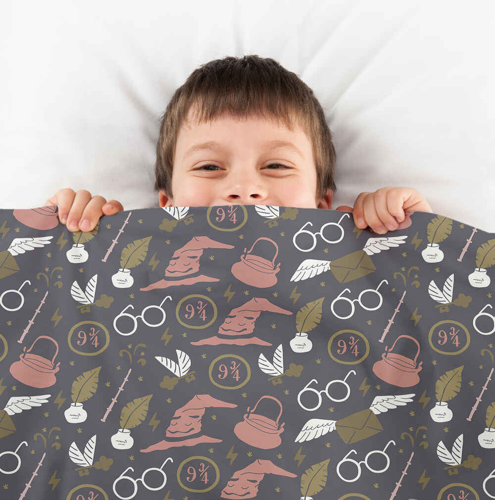 Couverture thérapeutique originale - Housse en coton noire Magie