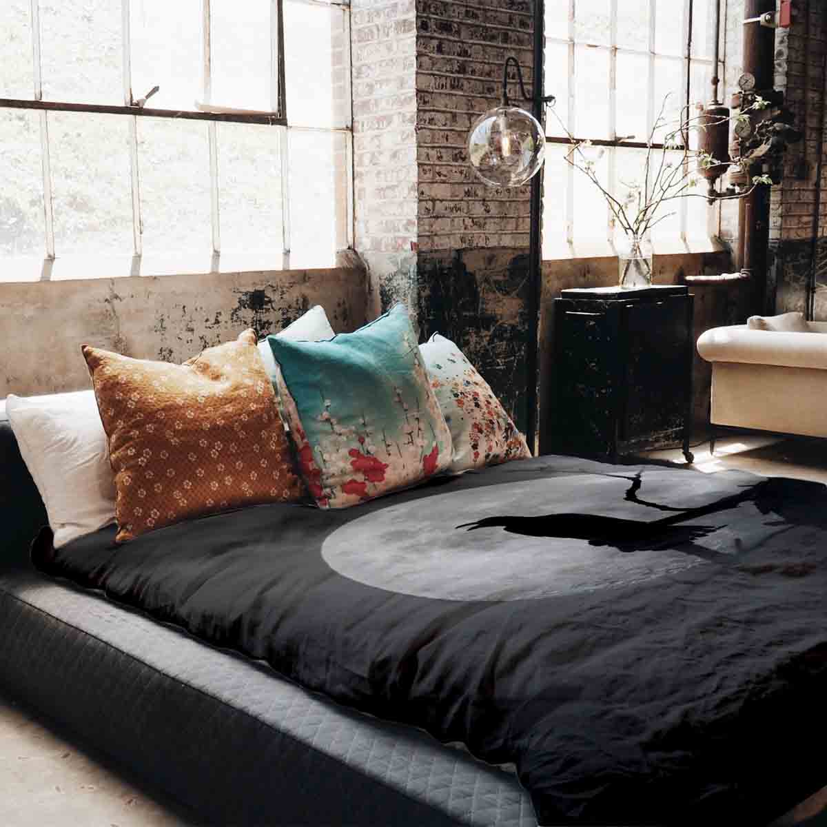 Couverture thérapeutique originale - Housse en coton Corbeau au clair de lune