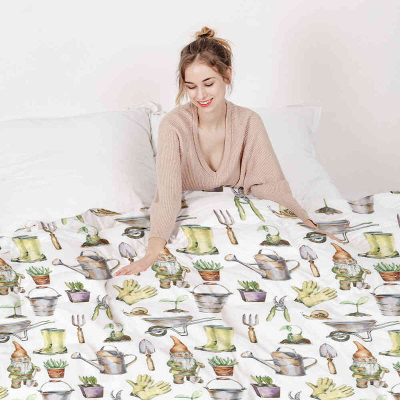 Original therapy blanket - cotton cover white gardening