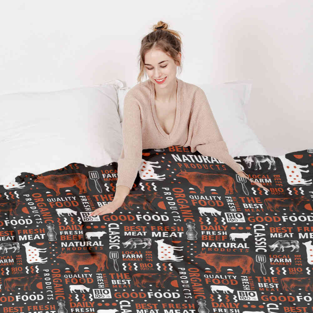 Ensemble de linge de lit et couverture thérapeutique Meat Lover
