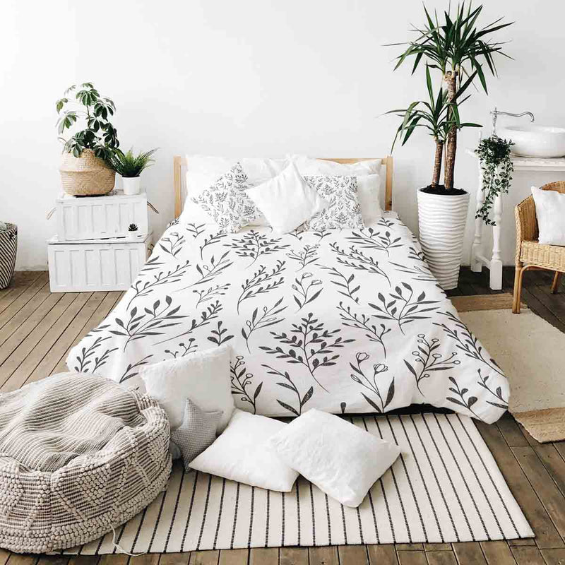 Original therapy blanket - cotton cover white with black branches