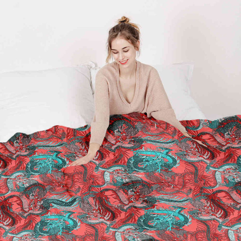 Original therapy blanket - cotton cover abstract red