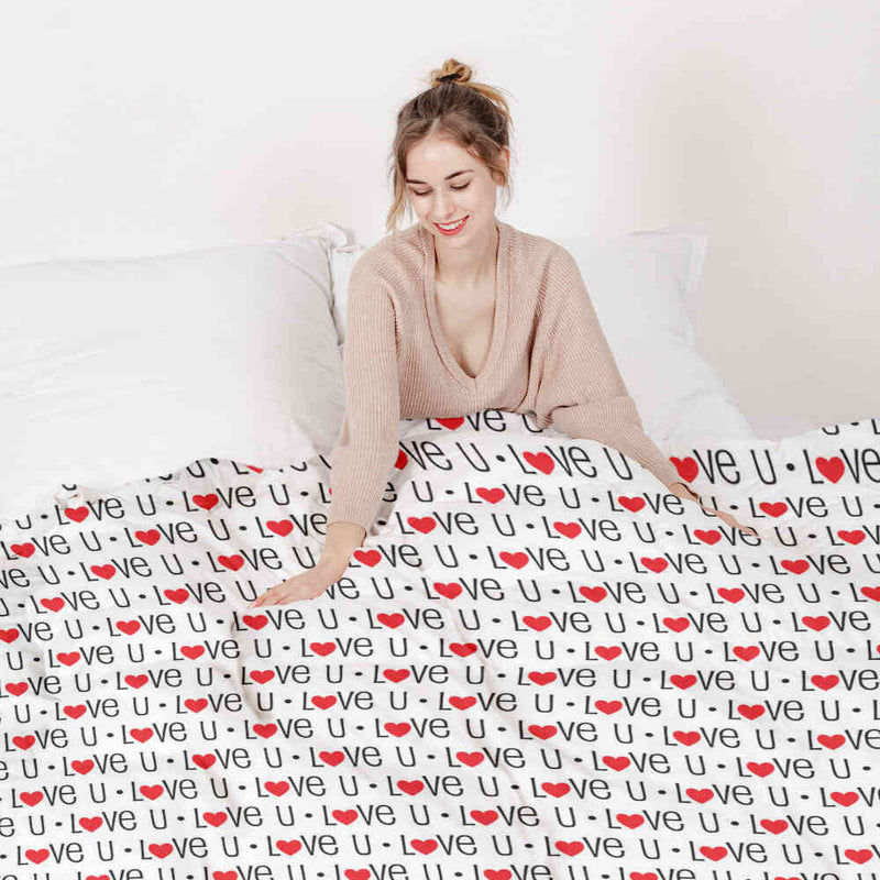 Original therapy blanket - cotton cover white Love U