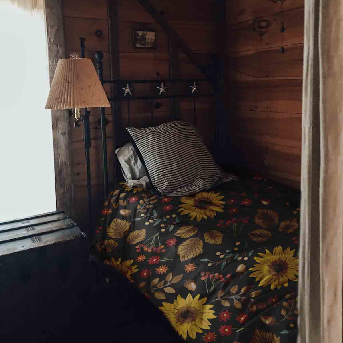 Couverture thérapeutique originale - Housse en coton avec tournesol