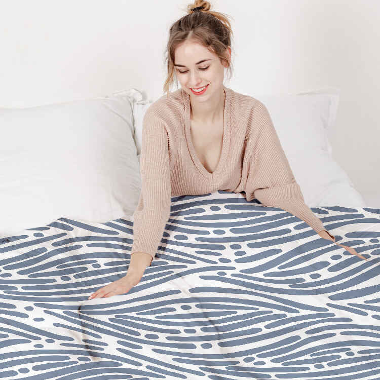 Original therapy blanket - cotton cover wavy pattern blue