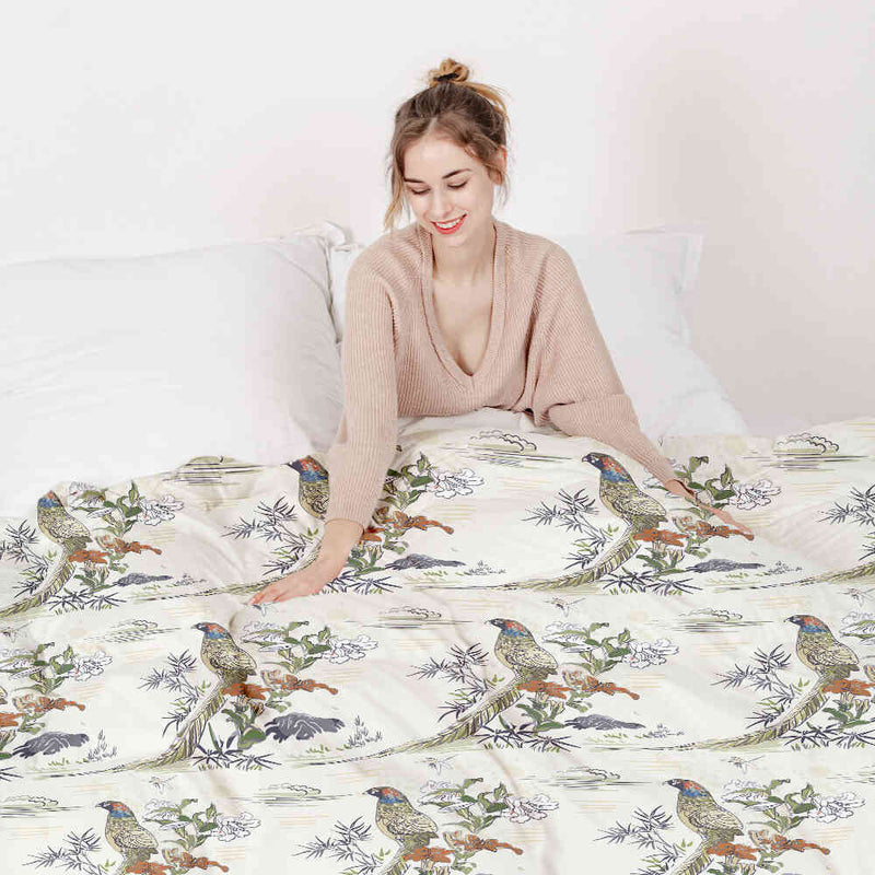 Original therapy blanket - cotton cover bird of paradise
