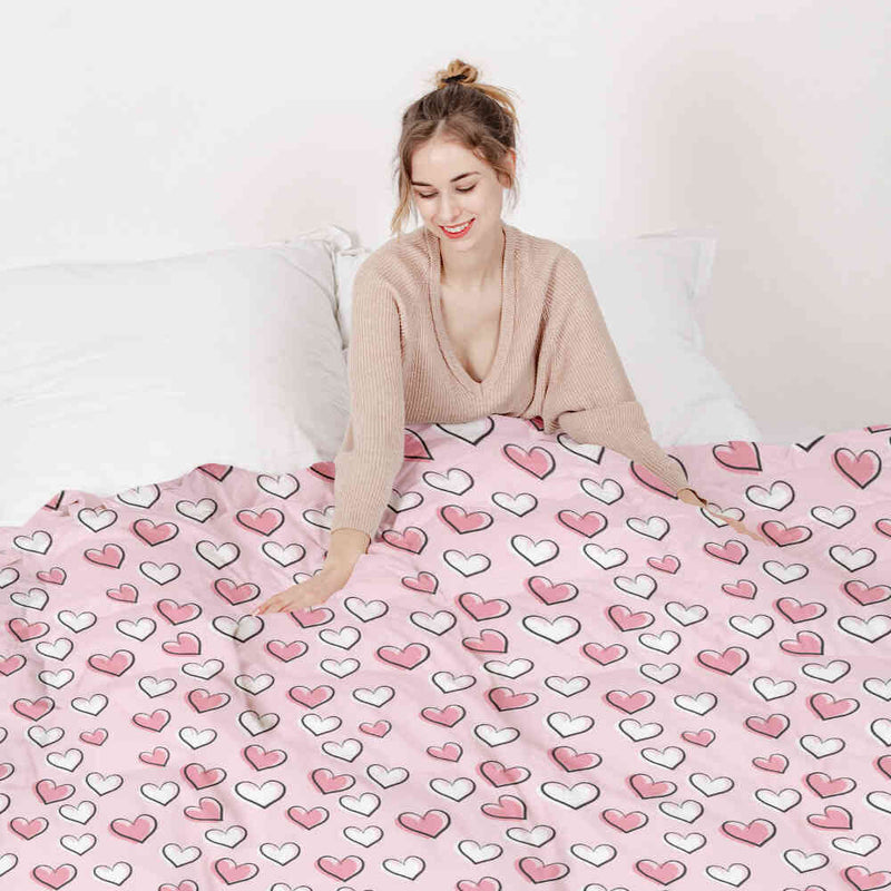 Original therapy blanket - cotton cover sweet little hearts