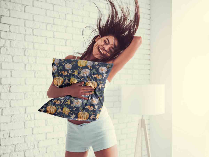 Health pillow blue with pumpkins