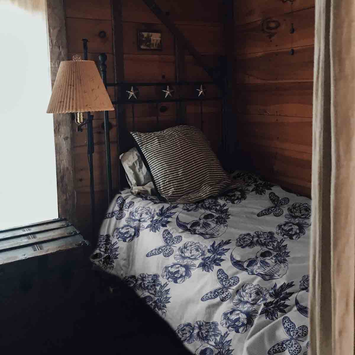 Couverture thérapeutique Parure de lit Fleurs Crâne