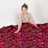 Original therapy blanket - cotton cover black with lettering Love