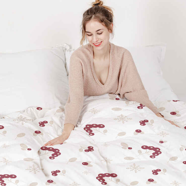 Couverture thérapeutique originale - Housse en coton avec arbuste à baies
