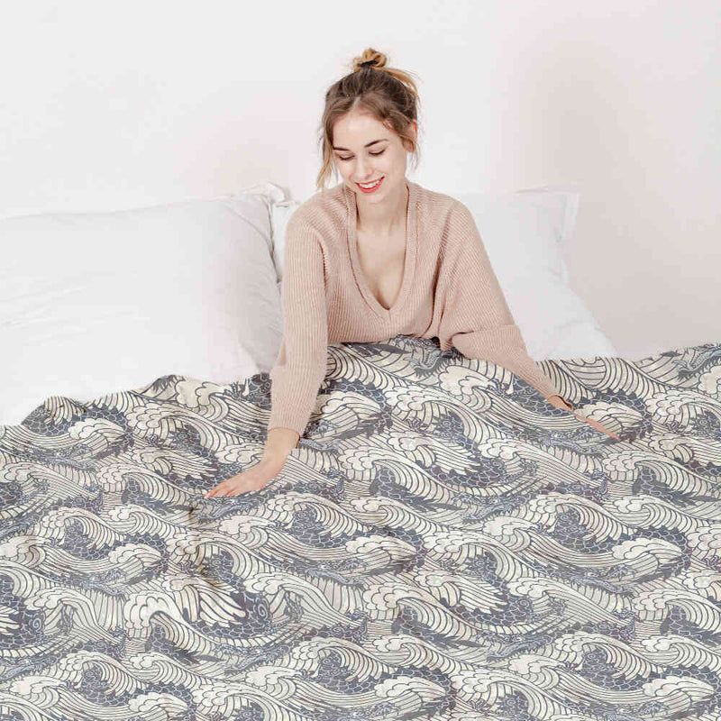 Original therapy blanket - cotton cover stormy sea