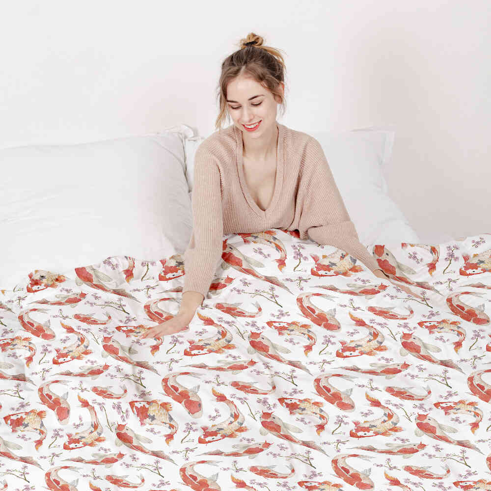 Ensemble de literie avec couverture thérapeutique Carpe Orange