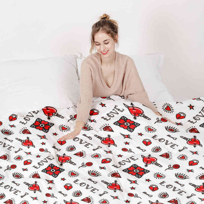 Original therapy blanket - cotton cover mixed love