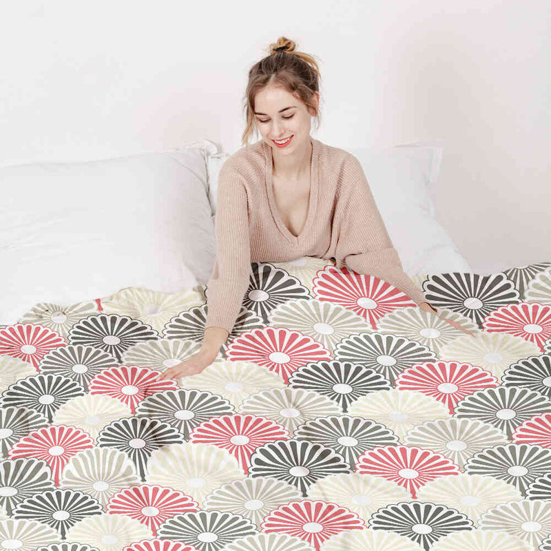 Original therapy blanket - cotton cover colorful abstract flowers