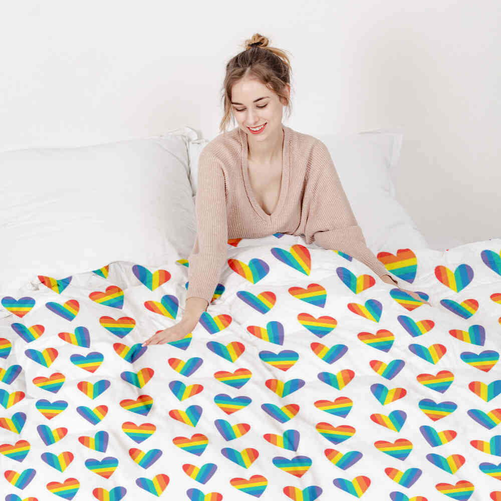 Couverture thérapeutique originale - Housse en coton LOVE IS LOVE