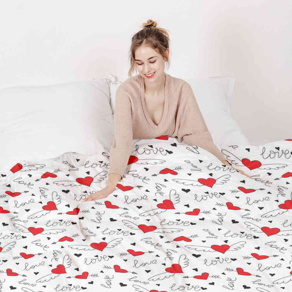 Therapy blankets bedding set Love gives wings