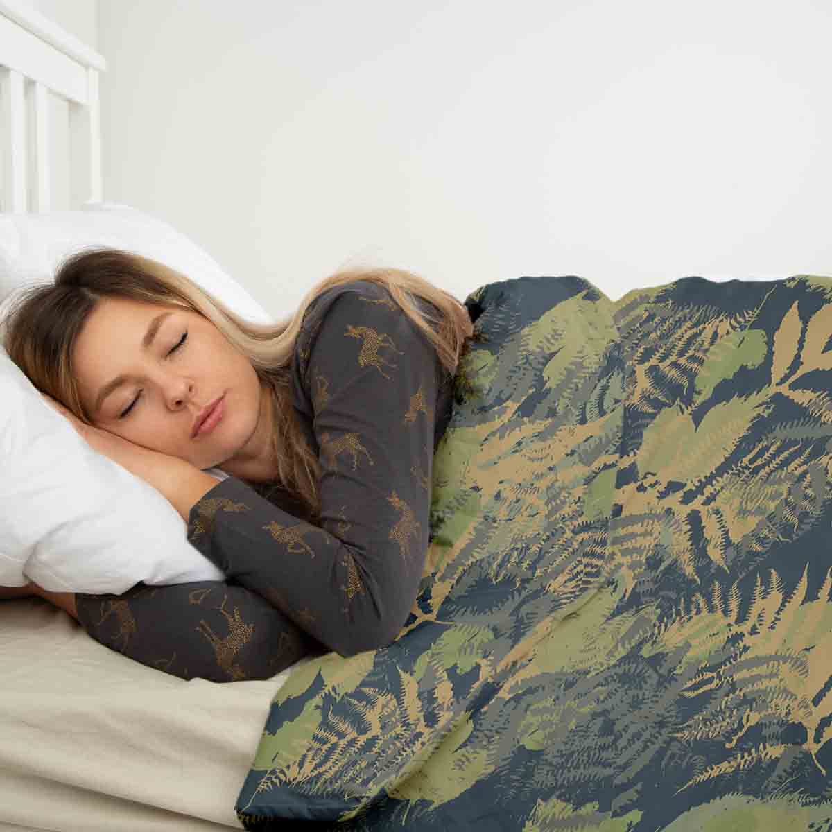 Ensemble de literie avec couverture thérapeutique forêt