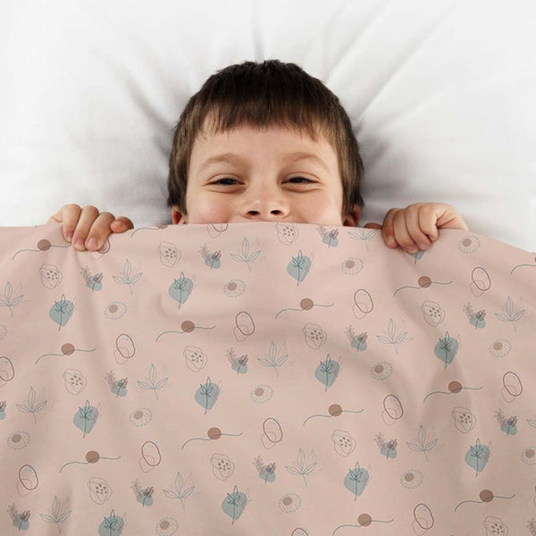 Original therapy blanket - cotton cover pink plants