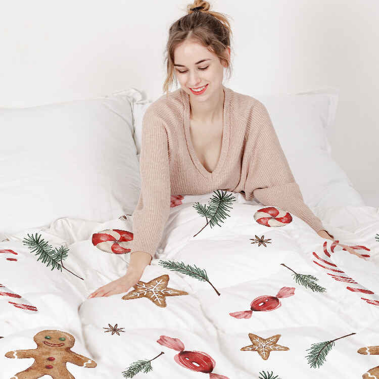 Original therapy blanket - cotton cover white Christmas time