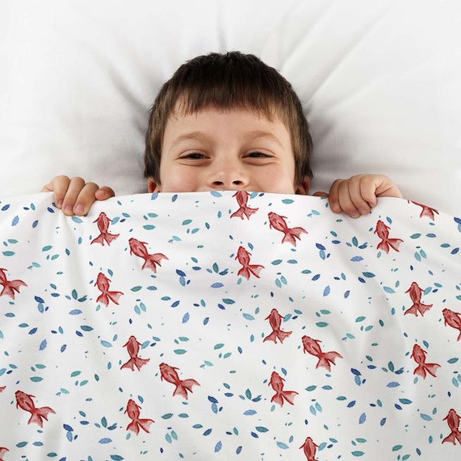 Original therapy blanket - cotton cover red fish
