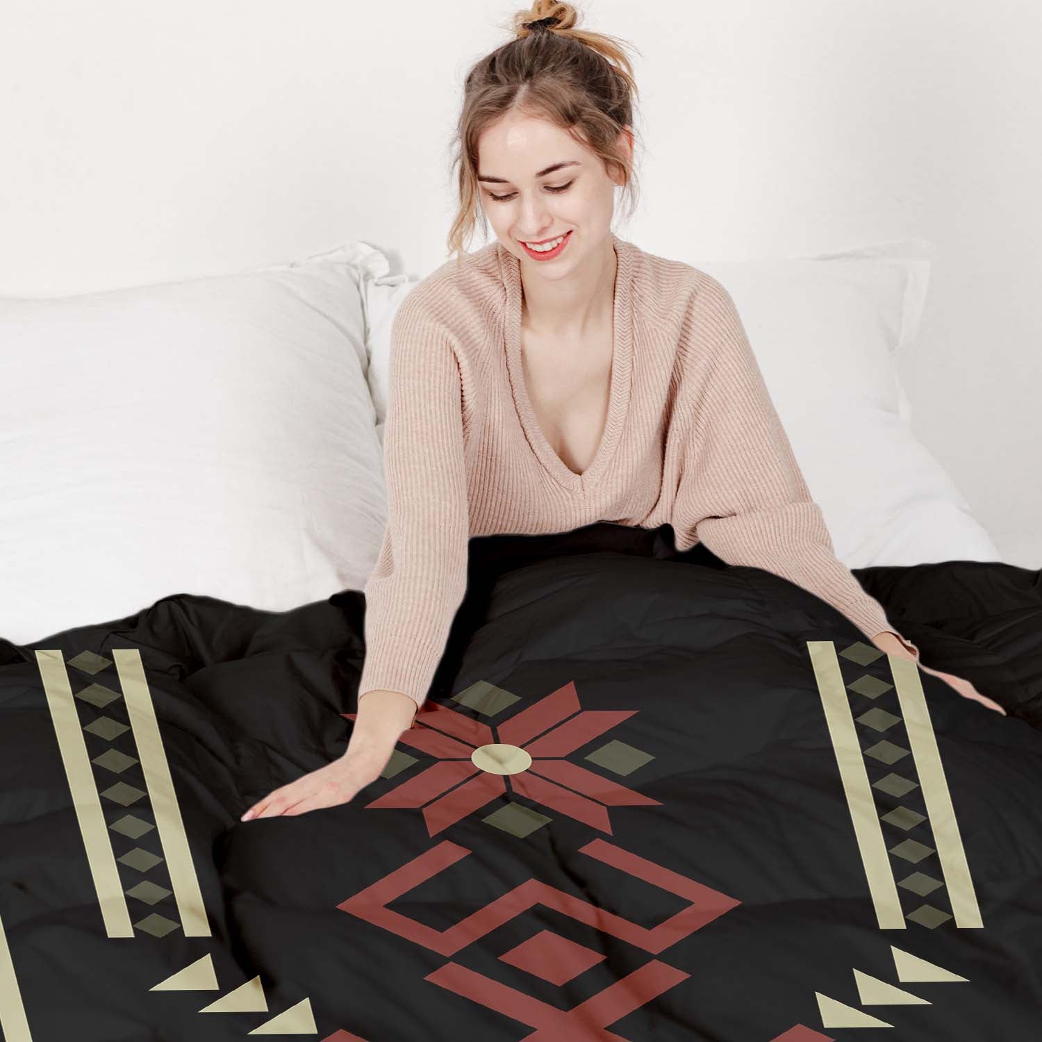 Therapy blankets bedding set with large snowflake