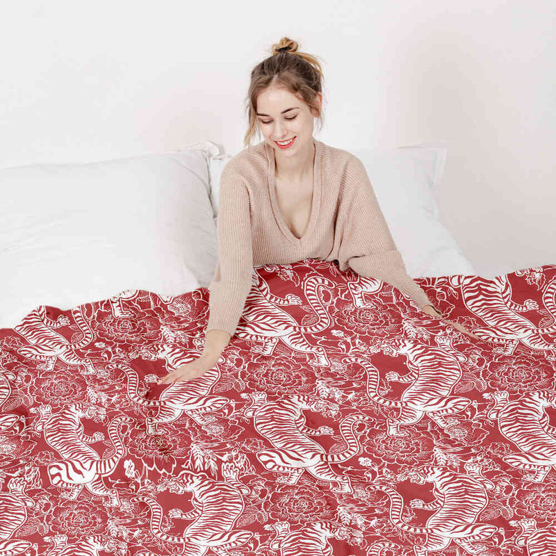 Therapy blanket bedding set Chinese tiger
