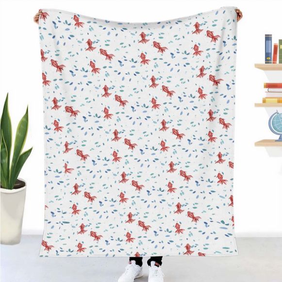 Original therapy blanket - cotton cover red fish